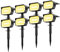 8 Pezzi Luci Solari da Giardino Potenti, 72 LED Faretti Solari a LED da Esterno, Faretto Lampade Solare 3 Livelli di Luminosità, Impermeabile Lampioni Solar per Piscina Cortile Alberi, Bianco Caldo