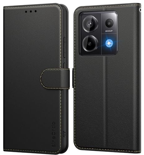 SineOrdo Coque pour Xiaomi Redmi Note 13 Pro 5G / POCO X6 5G Étui Protection à Rabat, [Pochette de Portefeuille] Antichoc Clapet Housse en Cuir Case - Noir