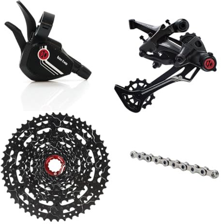 Box Two Prime 9 Multi Shift Nicht-E-Bike, Single Shift E-Bike-Fahrradgruppe, 9 Gänge, 1x Antrieb, Schalthebel, Schaltwerk, Freilauf-Fahrradkassette, Kette | Box-Komponenten