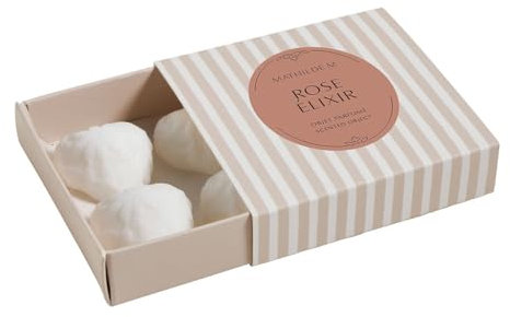 Mathilde M. Boîte de 4 décors fondants en Cire parfumée Cœur Brodé - Rose Élixir