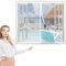 Fliegengitter Fenster 80 x 120 cm, Insektenschutz Polyester Atmungsaktiver Masche, Magnetische Adsorption für Windows/Wohnzimmer Fenstern, Weiß