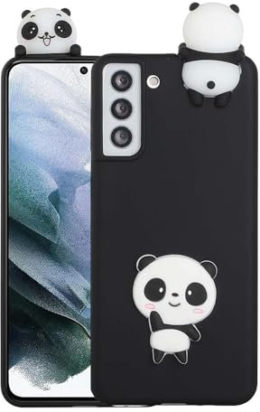 SEHEYA Panda Hülle für Samsung Galaxy A15 5G Silikon Schwarz 3D Tiere Motiv Aesthetic TPU Bumper Handyhülle Stoßfest Cover