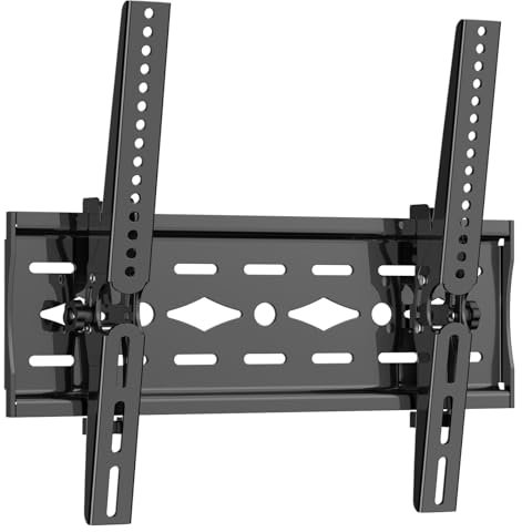 JXMTSPW TV Wall Bracket for Most 26-63 TVs, Ultra Slim Tilt TV Bracket with max VESA 400x400mm for Flat Curved TVs up to 50kg, 32 40 42 43 50 55 60 inch Sturdy Universal TV Mount