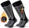 Stoeury 2 Paar Merinowolle Skisocken Herren Damen, Gepolsterte Skisocken, Bequeme Snowboard Socken, Warme Skistrümpfe, Thermosocken Wintersocken für Skifahren, Langlauf, Snowboarden, Schwarz, M