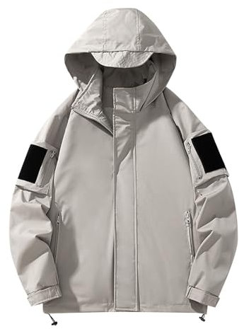 SRZYMJ Jacke Herren Übergangsjacke Sportlich Windbreaker Wasserdicht Wolle Mantel Imprägnierspray Jacke Herren Hoodie Mit Reißverschluss Windbreaker Wasserdicht Khaki Kapuzenjacke Jeansjacke 3XL