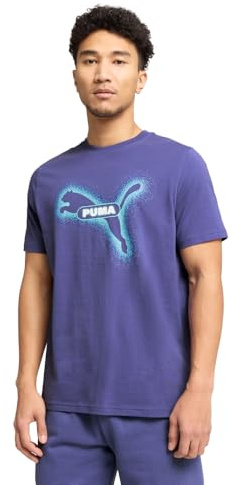 PUMA T-Shirt für Herren (erhältlich in großen und großen Größen), Blue Crystal Street Art Ss25, Mittel