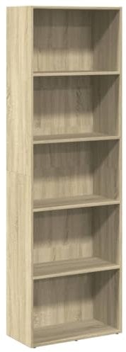 vidaXL Bücherregal, Bücherschrank Regal mit Stauraum, Standregal für Wohnzimmer Büro, Büroregal Aktenregal Aufbewahrungsregal, Sonoma-Eiche Holzwerkstoff