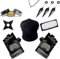 DMNQ Kunai Cosplay Set, Stirnband Set,1 Schwarzes Konoha-Stirnband, 1 Maske,3 Ringe Und 1 Halskette, 3 Kunai Aus Kunststoff, 2 Handschuhe, 1 SpielstüTze