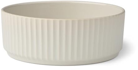 DOG Copenhagen Kronborg Ceramic Dog Bowl - Nordic Design Stoneware - For Dog Food or Water, S, Off White