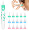 Ear Wax Remover, Ear Wax Removal Tool with 16 pcs Soft Silicone Washable Tips, Spiral Ear Cleaner Earwax Removal Cleaning Kit for Adults Kids