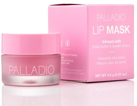 Palladio Lip Mask Intense Overnight Moisturizer to Nourish and Repair Dry Lips While Sleeping, Hydrates for Smooth, Soft, Plump Lips Infused with Shea Butter and Sweet Cherry