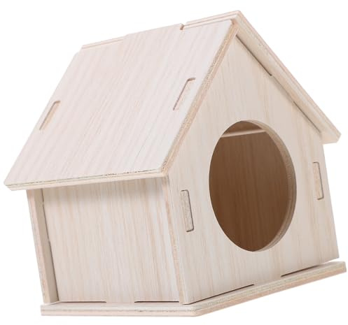 JOINPAYA Hamster Holzhaus aus Robustem Naturholz Verschleißfestes Versteck und Schlafhaus für Zwerghamster Rennmäuse Meerschweinchen und Kleine Kleintiere Gemütliches Haustierversteck