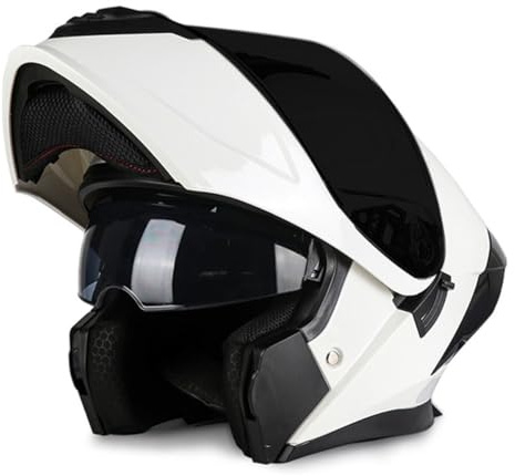 Integrierter Klapphelm Modularer Motorradhelm Mit Doppelvisier 3/4 Jethelme Motorrad Helm Rollerhelm Rennhelme Für Damen Und Herren DOTECE Zertifiziert Vollvisierhelm 8,3XL:65-66CM