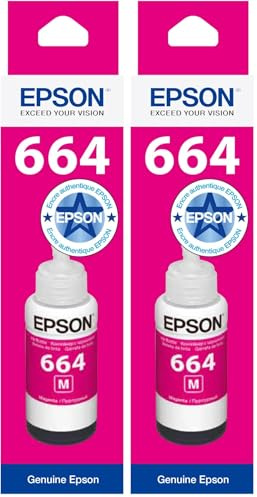 Epson Original T6643 Tintepatrone EcoTank, Singlepack Magenta, Standard (Packung mit 2)