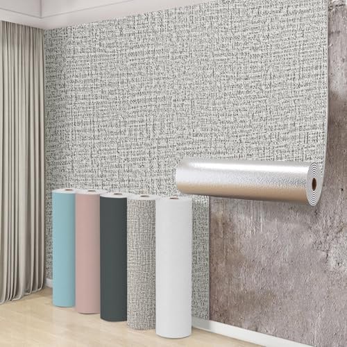 Swehooirt Self Adhesive Thermal Wallpaper 3mm Thick Peel and Stick Wallpaper for Bad Cold Walls Textured Grey Insulating Wall Covering Roll Waterproof Damp Proof Ceiling Kitchen