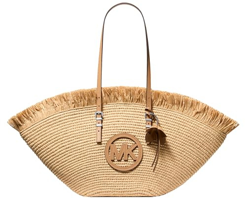 Michael Kors Damen Isa Large Fan Tote, Natur/Erdnuss, One size
