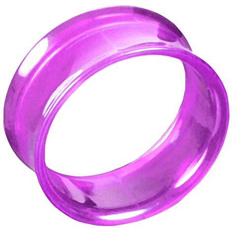 viva-adorno® 1 Stück Double Flared Flesh Tunnel Plug Tube Tunnel ohne Gewinde Kunststoff Acryl Größe 4-16mm Z159, lila 6mm