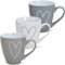 matches21 Grandes tazas jumbo tazas de café corazones decoración de corazón gris beige blanco cerámica 3 piezas. Set 11 cm / 400 ml PRECIO ESPECIAL