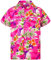 King Kameha Funky Chemise-Hawaienne, Manche-Courte, Flamingos, Rose, 6XL