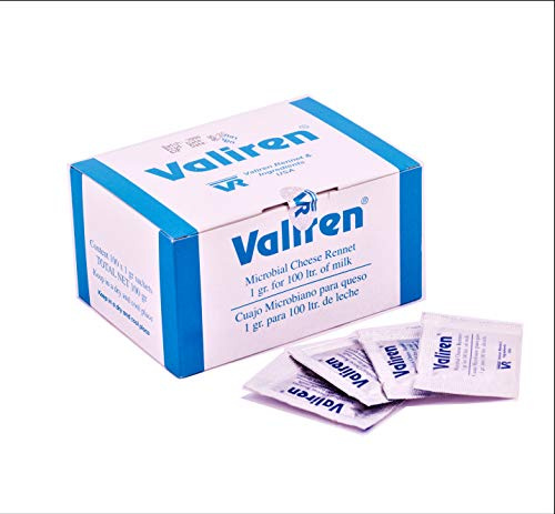 Lot de 5 sachets de présure microbienne de 1 g. Utilisez un sachet pour 100 litres de lait