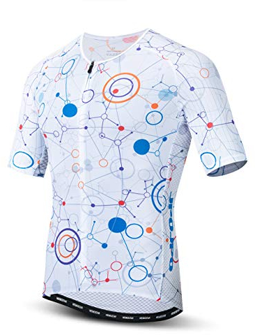 Maglietta in jersey per mountain bike, 100% poliestere traspirante, abbigliamento da ciclismo per uomo - Bianco - XL petto 110 cm