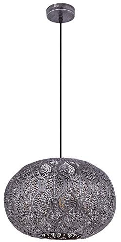 Decken Pendel Leuchte orientalisch Wohn Ess Zimmer Kugel Hänge Lampe schwarz silber Globo 15344S