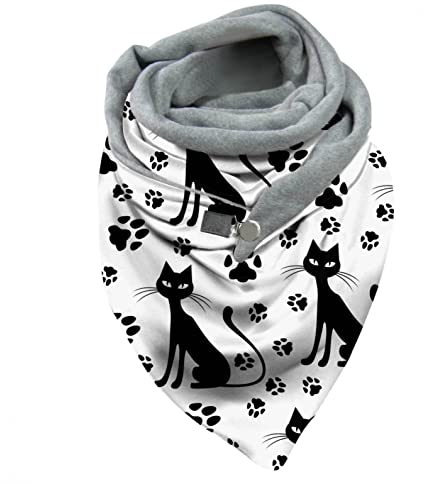 Writtian Schal Damen Dreieck Groß Elegant Einfarbig Button Knopf Dreieckstuch Lässige Herbstschal Winterschal Karo Tartan Streifen Halstücher Herbstschal Weich Scarf