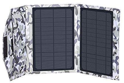 XINPUGUANG Solar Charger 14W Portable Dual USB Outdoor Foldable Solar Panel 5V 3A Output for Smartphone, Tablet, Camera, Power bank, Fan, Camping, Travel Charging (Camouflage)