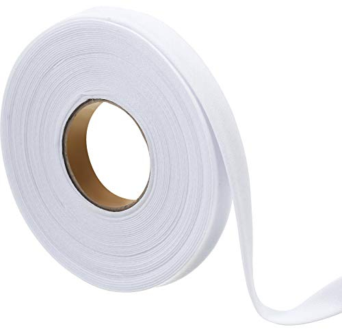 Jetec 1/2 Zoll Doppelt Falten Schrägband Bindeband Breit Gefaltetes Baumwoll Band für Nähen Säumen Rohrleitungen Quilten Projekte (Weiß, 10 Yards)