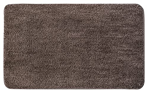 MIULEE Teppich Badematte Badezimmerteppich Bettvorleger rutschfest Badteppich Badvorleger Saugfähige Duschvorleger Waschbar Fussmatte für Wohnzimmer Schlafzimmer Badezimmer 60x90 cm Braun