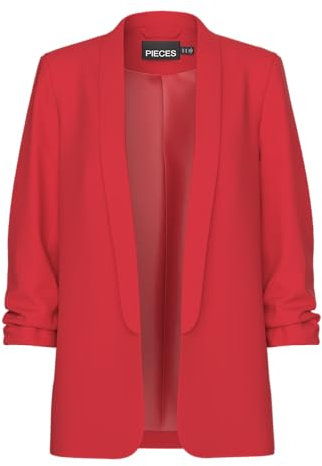 PIECES Femme Pcboss 3/4 Noos Blazer, Rouge High Risk, S EU
