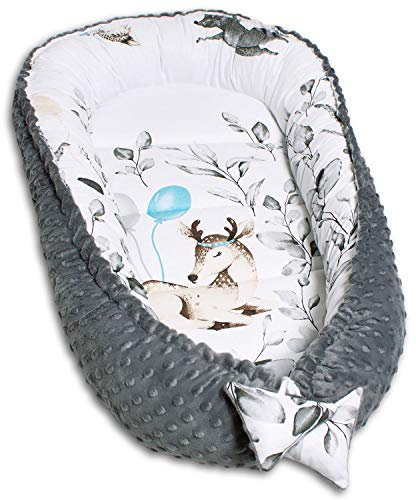 PaLulli® Babynest, multifunktionales Kuschelnest mit Weiches zusätzlicher Matratze, Kokon, Nestchen, Babybett, Reisebett für Neugeborene, 100% Baumwolle Oeko-TEX