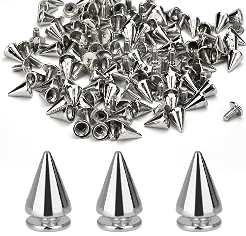 OTTYMO 120 Pz Borchie a Cono Borchie a Cono con Rivetto 7 * 10mm Borchie a Punta con Vite Rivetti Punk in Metallo per Borse, Scarpe, Cappelli