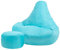 Bean Bag Bazaar Gaming Sitzsack mit Hocker für Erwachsene, Aquablau, Outdoor Sitzsack mit Füllung, Bean Bag, Wasserabweisender Stoff, Bequemer Sessel für Wohnzimmer, Garten, Terrasse