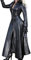 SKYWPOJU Damen PU Leder Kleid Langarm Elegant Etuikleid Bleistiftkleid Clubwear Dress Cocktail Party Abend Kleider in Latex Leder Lack Optik XL EU