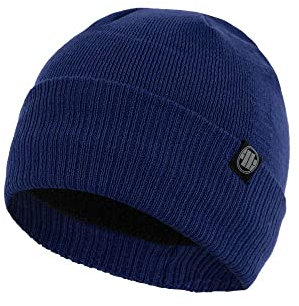 Pit Bull West Coast Wintermütze Small Logo Blau