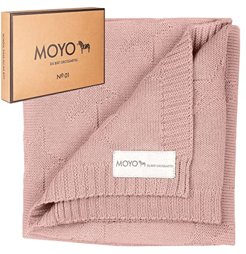 MOYO Babydecke Zauberhafter Rosenquarz I 70x90cm I Atmungsaktive Kuscheldecke aus 100% GOTS-Bio-Baumwolle I Weiche Baby-Bettdecke für Junge & Mädchen I Baumwolldecke Geburt
