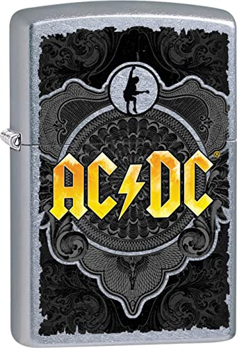 ZIPPO Street Chrom Color AC/DC gelb ACDC Sturmfeuerzeug Feuerzeug Benzin