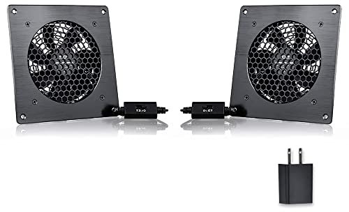 SCCCF Gabinete USB de 120 mm Ventilador silencioso Sistema de ventilador de refrigeración de 6 pulgadas con control de velocidad, para gabinetes AV de cine en casa (paquete de 2))
