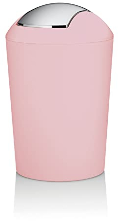 Kela Schwingdeckeleimer Marta, Kunststoff, Altrosa, 1.7L Kapazität, 21.0cm Höhe, 15.0cm Durchmesser, 6 Stück