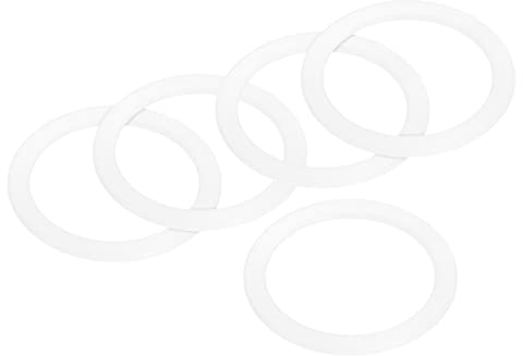 sourcing map Gasket Seal Coffee Maker White Silicone Ring Replacement 50x64x2.5mm for 3-Cup Aluminium Coffee Pot, Pack of 5