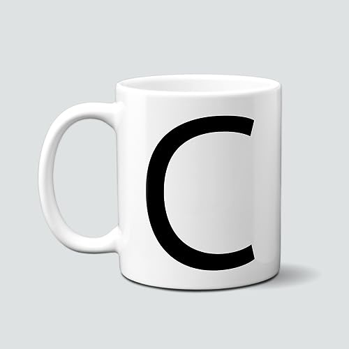 online-hut - Tasse - Kaffeetasse - Kaffeebecher - Monogrammtasse - Lieblingstasse - schwarz -Buchstabe - Initialentasse - NT-106-1 (C)