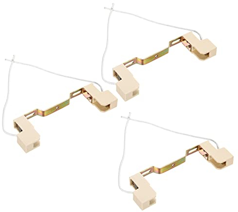 PATIKIL 118mm R7S Zócalo, 3 Paquete Cerámica Lámpara Soporte Halógeno Zócalo Bombilla Base Convertidor Conector Doble Terminado con Cable Alambre, Multicolor Blanco