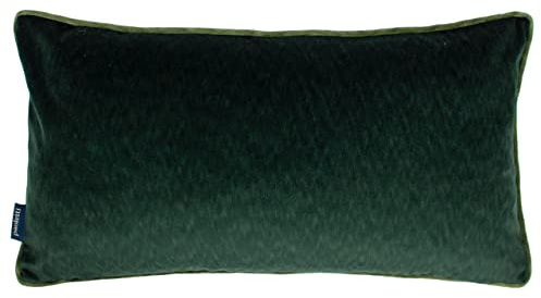 Paoletti Torto Rectangular Polyester Filled Cushion, Emerald/Moss