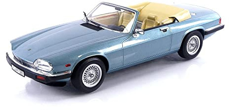 MODELLINO IN SCALA COMPATIBILE CON JAGUAR XJ-S 5.3 H.E.CONVERTIBLE 1988 LIGHT BLUE METALLIC 1:18 NOREV NV182635