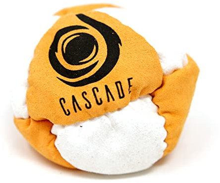 Cascade Pro Hacky Sack mit 8 Paneelen – Pro Freestyle Footbag – Trick-Fußsack (Orange/Weiß)