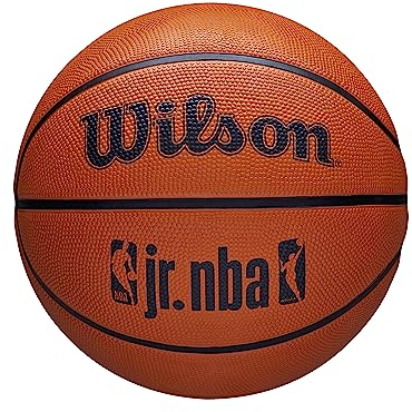 Wilson Basketball, Jr. NBA DRV Plus, Outdoor und Indoor, Größe: 6, Braun