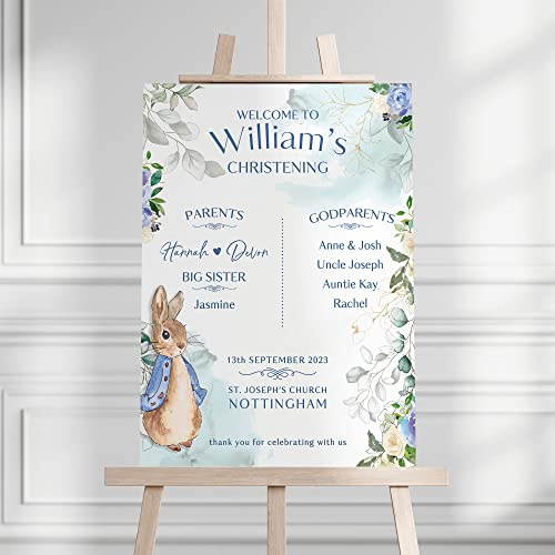 Blue Peter Rabbit Christening Sign