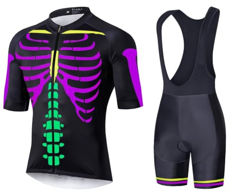 UGLY FROG 2024 Stoff-Upgrade - Milchfaser Rennrad MTB Herren Jungen Radtrikot Atmungsaktive Fahrradbekleidung Set Trikot Kurzarm + Radhose mit Sitzpolster für Radsport DEHerren25