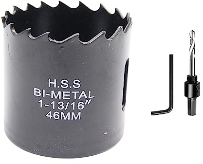 Lochsäge 46mm LAIWEI Bi-Metall Rundlochfräser HSS Kreissägekopf, 1,8 mm stark, Schnitttiefe bis 38mm, geeignet für Holz, Kunststoff, Gipskarton und Metallrohre